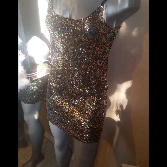 Colorful sequin dress. S - Picture 3 of 3